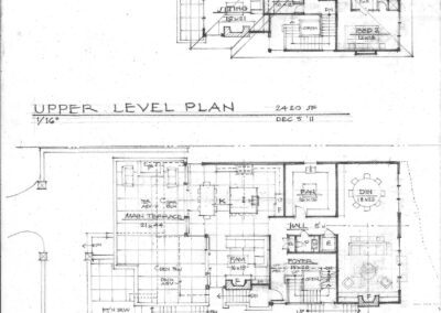 Architectural floor plans for the upper and main levels of a residential building, dated december 5, 2011.